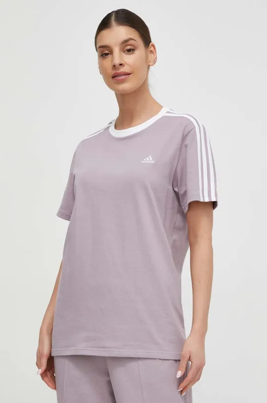 różowy adidas t-shirt bawełniany Damski