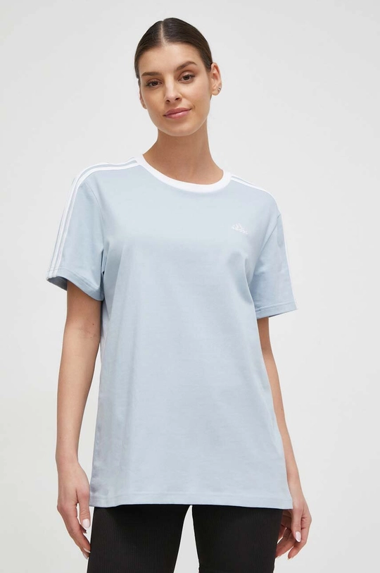 niebieski adidas t-shirt bawełniany