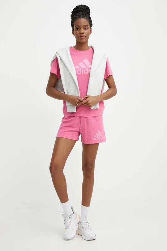 Μπλουζάκι adidas ροζ