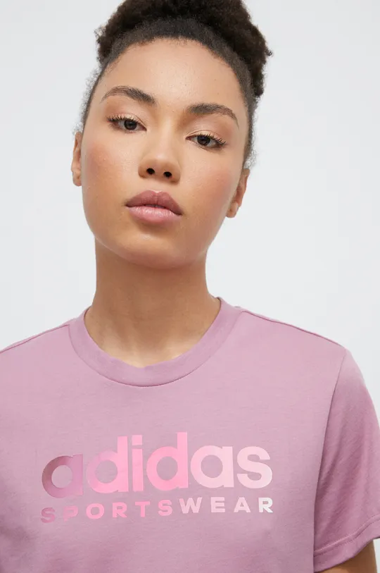 fioletowy adidas t-shirt bawełniany