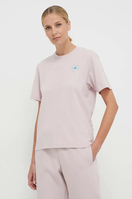 różowy adidas by Stella McCartney t-shirt Damski