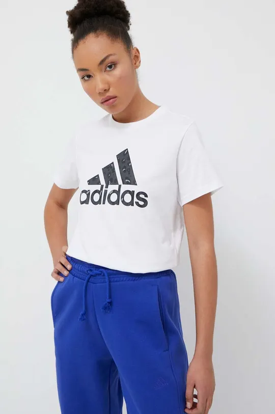 білий Бавовняна футболка adidas