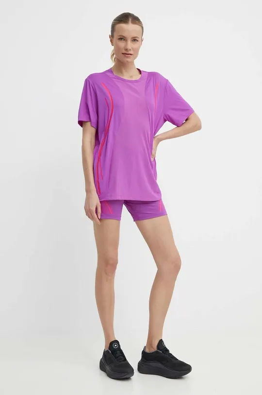 Kratka majica za vadbo adidas by Stella McCartney Truepace vijolična