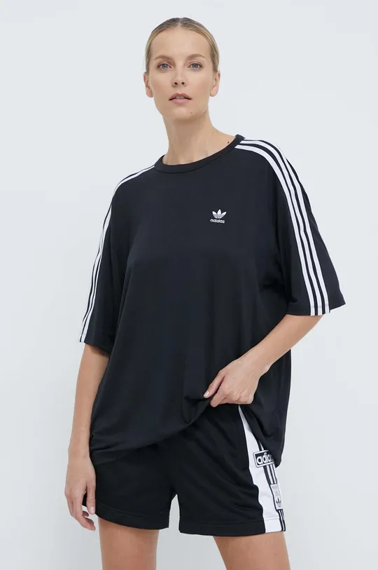 črna Kratka majica adidas Originals 3-Stripes Tee Ženski