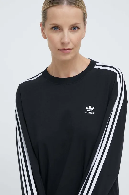 čierna Tričko s dlhým rukávom adidas Originals 3-Stripes Longsleeve