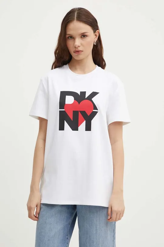 biały Dkny t-shirt HEART OF NY Damski