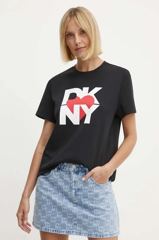 czarny Dkny t-shirt HEART OF NY Damski