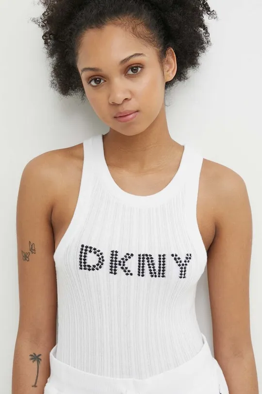 λευκό Βαμβακερό τοπ DKNY HEART OF NY Γυναικεία