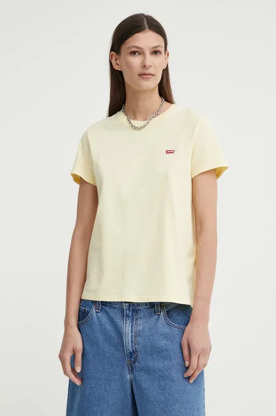 rumena Bombažna kratka majica Levi's Ženski