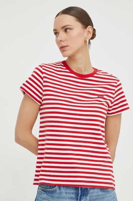 κόκκινο Βαμβακερό μπλουζάκι Levi's Γυναικεία