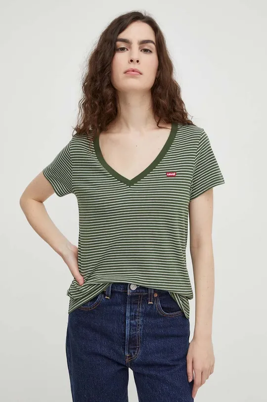 πράσινο Βαμβακερό μπλουζάκι Levi's