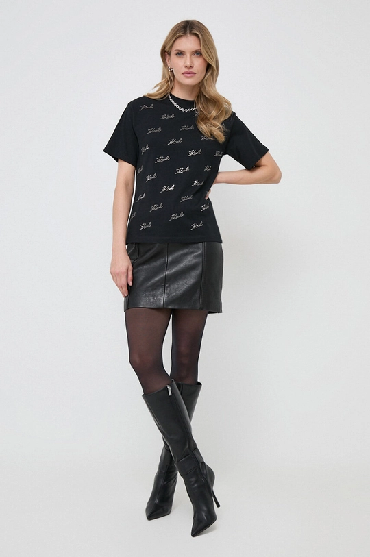 Karl Lagerfeld t-shirt in cotone nero