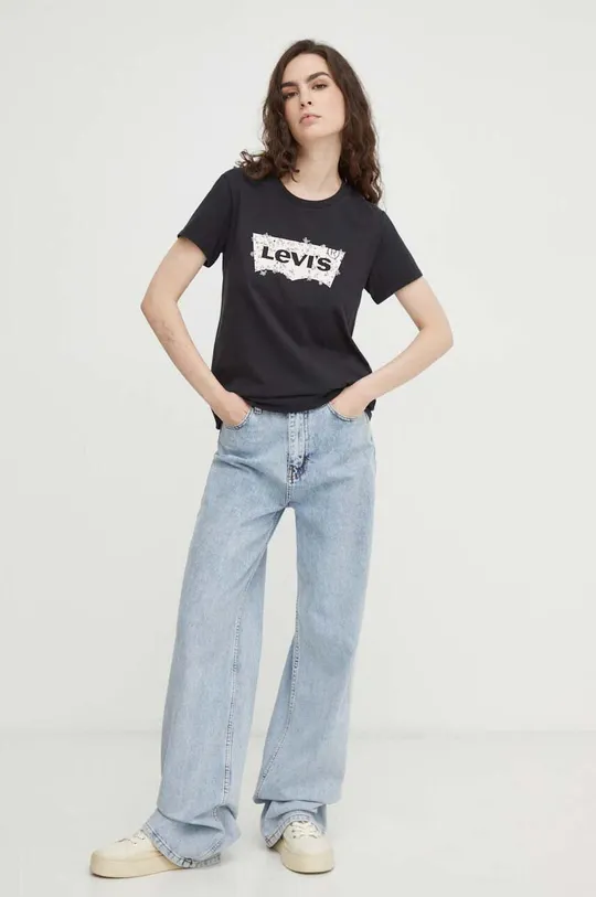Levi's t-shirt bawełniany czarny