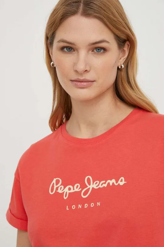 червоний Бавовняна футболка Pepe Jeans