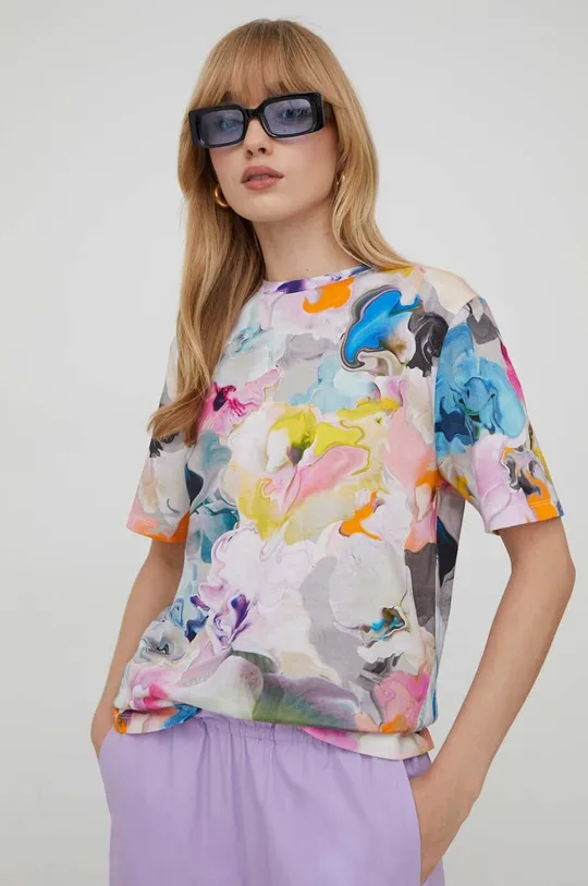 πολύχρωμο Βαμβακερό μπλουζάκι Stine Goya Γυναικεία