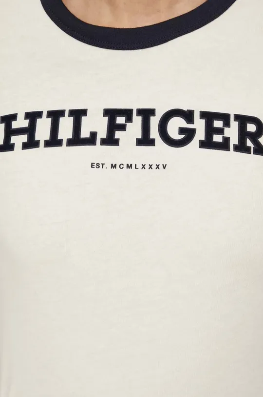 бежевый Хлопковая футболка Tommy Hilfiger