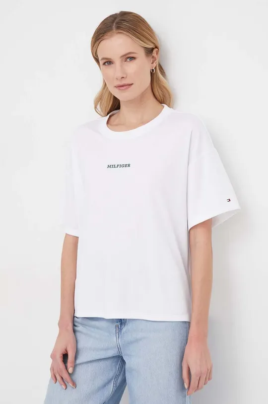 biały Tommy Hilfiger t-shirt Damski