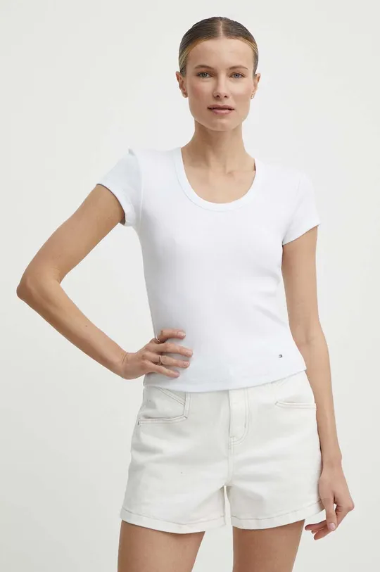 bela Kratka majica Tommy Hilfiger Ženski