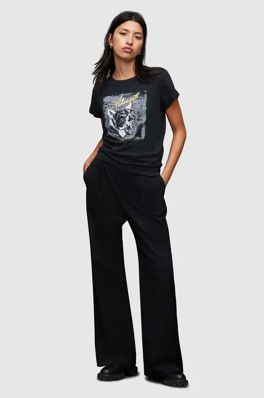 czarny AllSaints t-shirt bawełniany Panthere