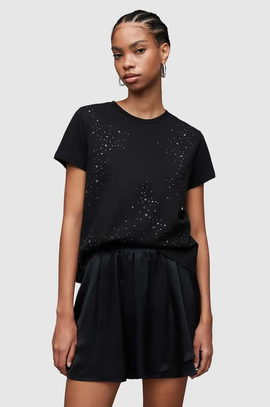 μαύρο Βαμβακερό μπλουζάκι AllSaints Star Γυναικεία