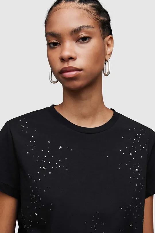 Βαμβακερό μπλουζάκι AllSaints Star μαύρο