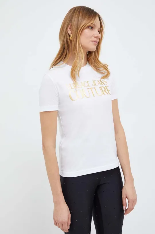 белый Хлопковая футболка Versace Jeans Couture Женский