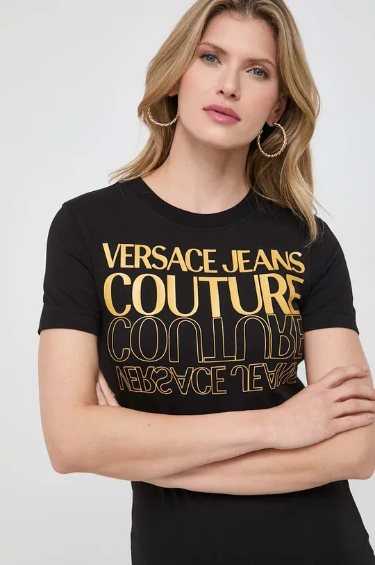 čierna Tričko Versace Jeans Couture
