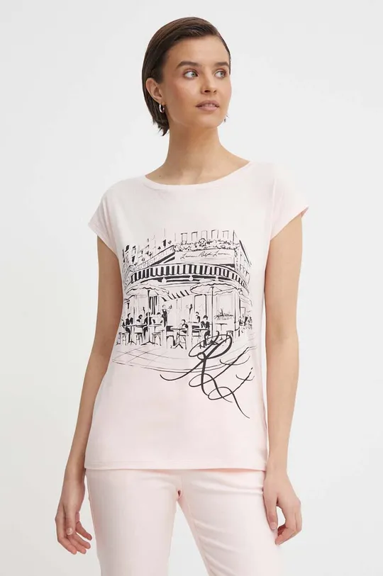 różowy Lauren Ralph Lauren t-shirt Damski