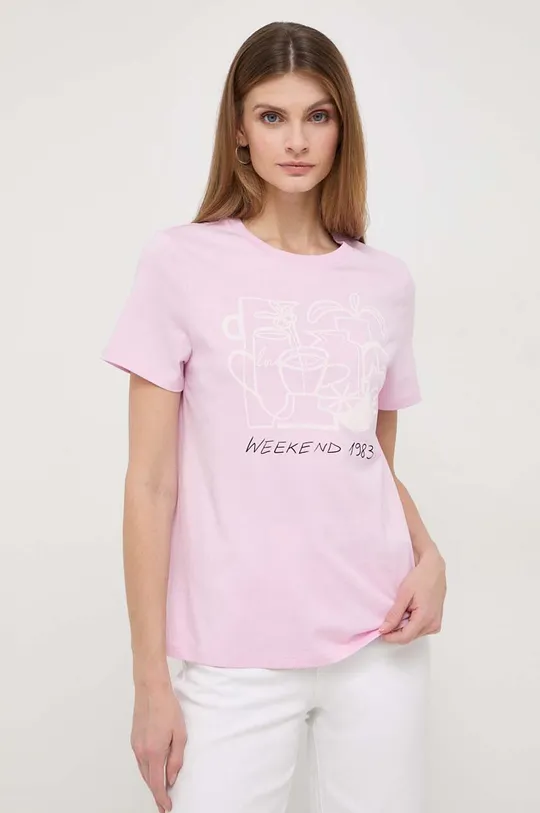 рожевий Бавовняна футболка Weekend Max Mara