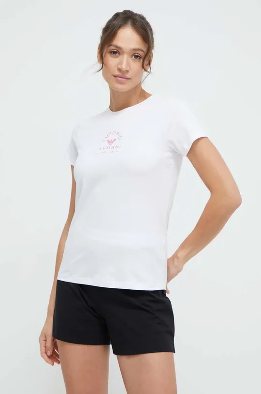 biela Bavlnené elegantné tričko Emporio Armani Underwear Dámsky