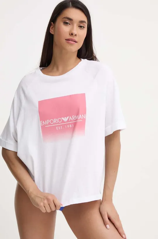 белый Хлопковая футболка lounge Emporio Armani Underwear Женский
