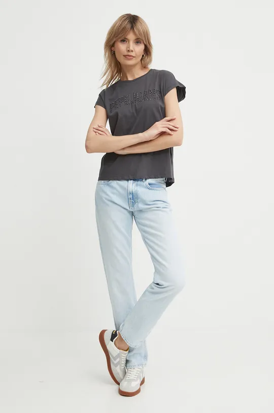 Bavlnené tričko Pepe Jeans LILITH sivá