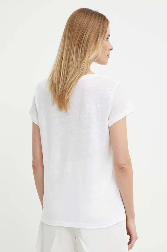 Λευκό μπλουζάκι Pepe Jeans LEIGHTON 100% Λινάρι