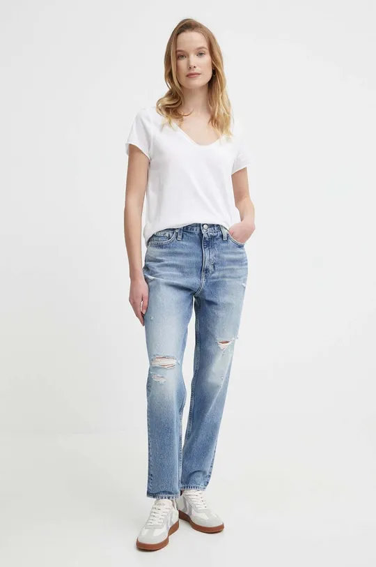 Βαμβακερό μπλουζάκι Pepe Jeans LUNA λευκό