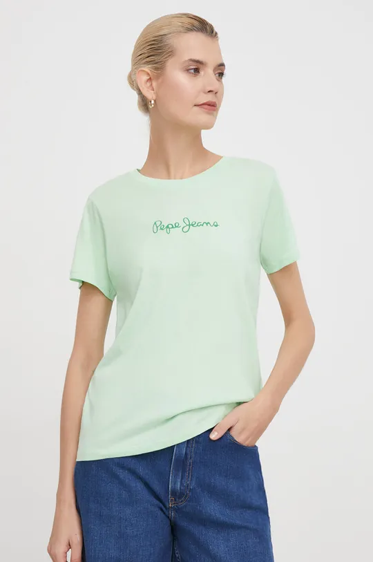 πράσινο Βαμβακερό μπλουζάκι Pepe Jeans LORETTE
