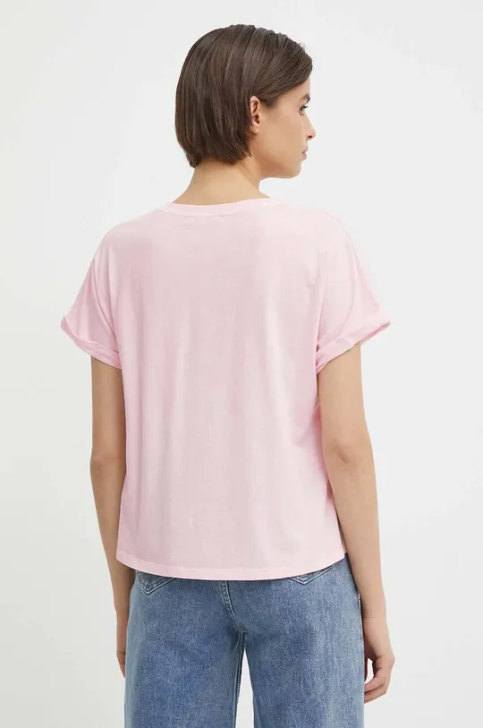 Хлопковая футболка Pepe Jeans LIU розовый