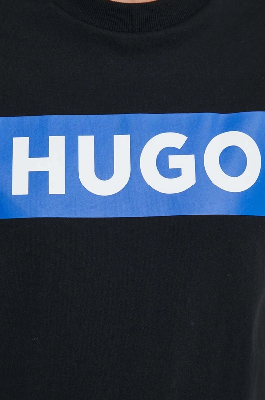 czarny Hugo Blue t-shirt bawełniany