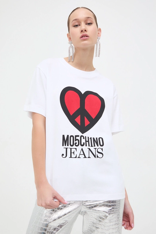 Moschino Jeans pamut póló 100% pamut