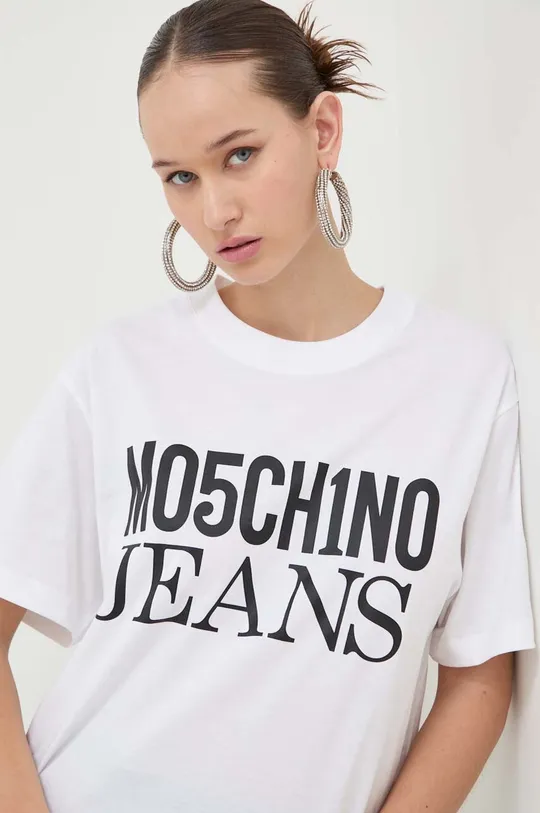 λευκό Βαμβακερό μπλουζάκι Moschino Jeans