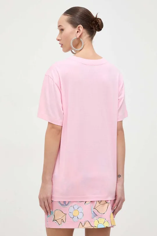 Pamučna majica Moschino Jeans roza