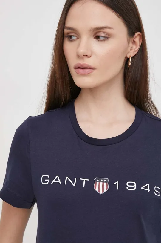 темно-синій Бавовняна футболка Gant