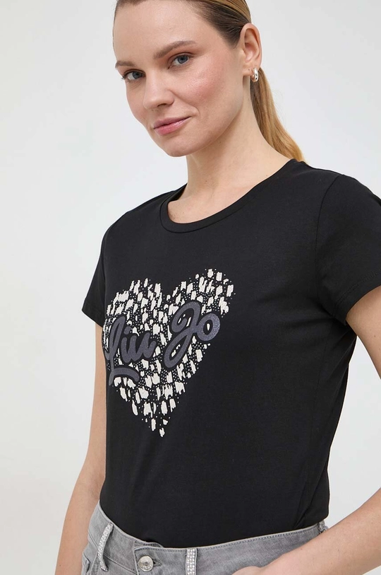 Liu Jo t-shirt in cotone sovrastampa nero WA4108.JS923