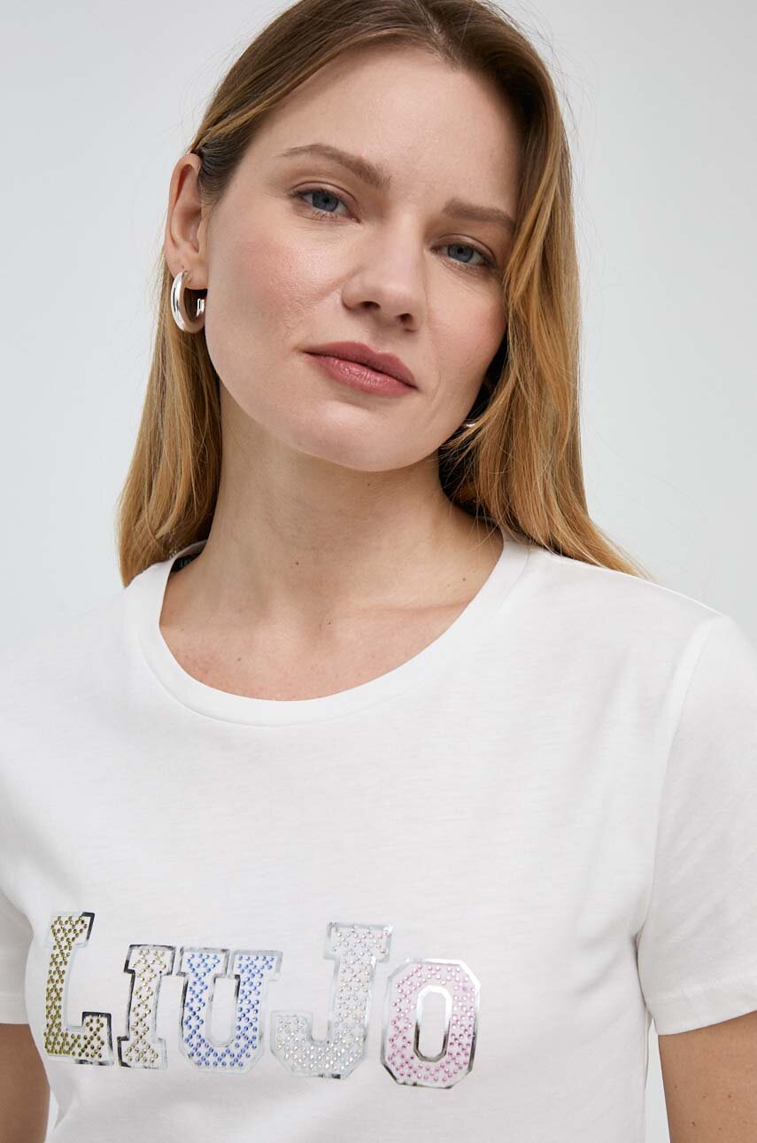 Liu Jo T-shirt manica corta con logo gioiello blu