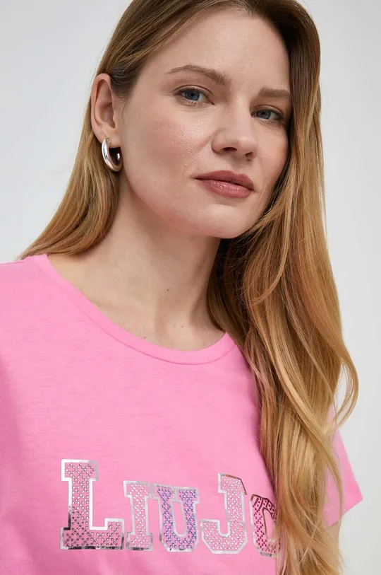 ροζ Βαμβακερό μπλουζάκι Liu Jo