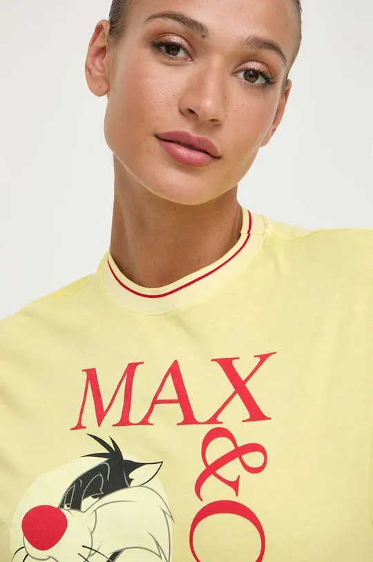 Βαμβακερό μπλουζάκι MAX&Co. x CHUFY κίτρινο