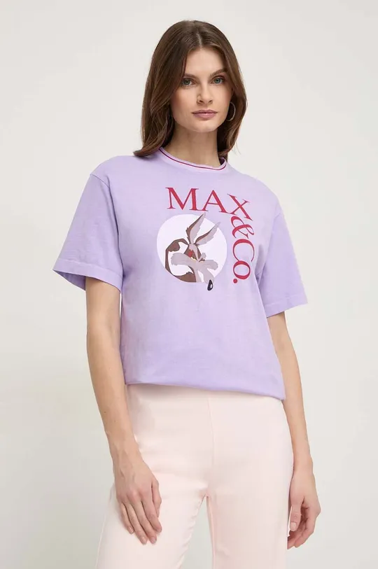 fioletowy MAX&Co. t-shirt bawełniany x CHUFY Damski