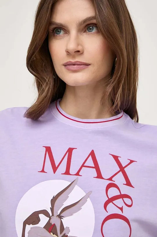fialová Bavlnené tričko MAX&Co. x CHUFY