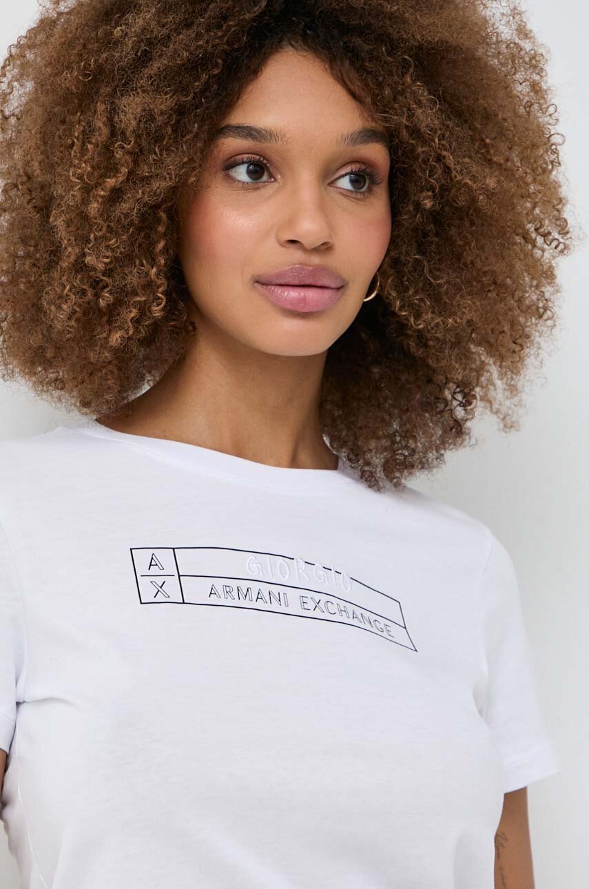 bianco Armani Exchange t-shirt in cotone