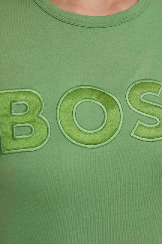 zielony BOSS t-shirt bawełniany