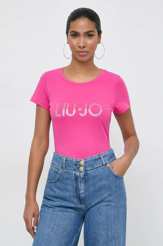 розовый Хлопковая футболка Liu Jo